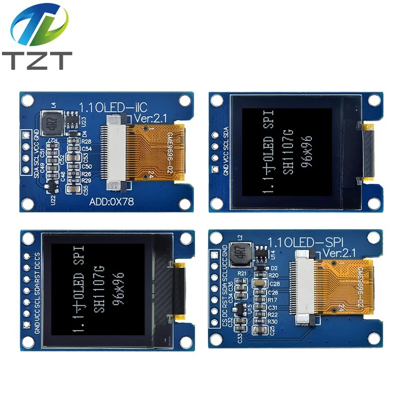 1,1-Дюймовый OLED-дисплей 96 × 96 ЖК-модуль Интерфейс SPI SH1107 4PIN /7PIN ЖК-дисплей 1,1 