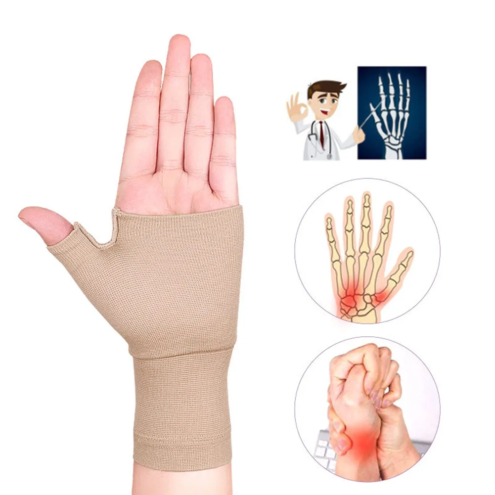 1 Пара силиконовых магнитных перчаток для компрессионной терапии для игроков в гольф при ревматоидных болях в руке, ремешок для поддержки запястья, Перчатка