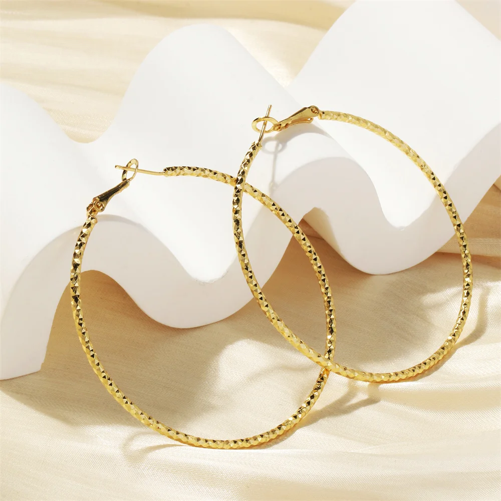 2023 Новые Геометрические Простые Круглые Серьги-кольца Для женщин, Винтажные Позолоченные Серьги-кольца с хрящевым пирсингом в ухе, Ювелирные изделия Оптом