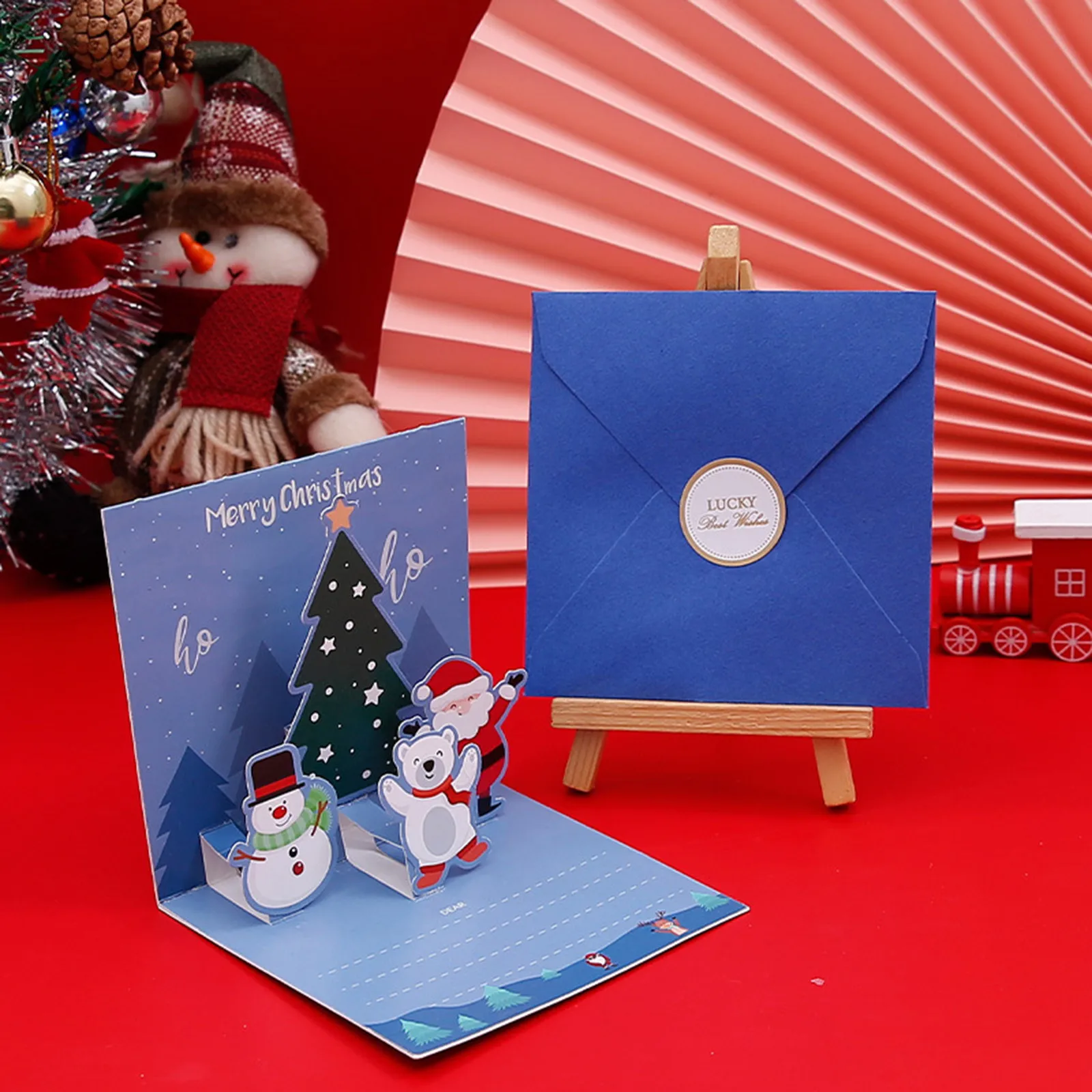 3D Рождественская поздравительная открытка Креативное сообщение в канун Рождества Праздничная открытка Рождественский подарок-сюрприз Праздничное благословение