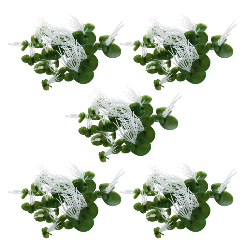 5X Аквариумное искусственное растение с ряской, плавающее пластиковое зелено-белое растение