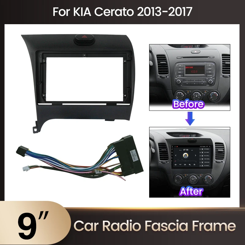 9-дюймовый Автомобильный Радиоприемник Для Kia K3 Cerato Forte 2013-2017 Dash Kit Рамка Авто Стерео Панель Безель Лицевая Панель