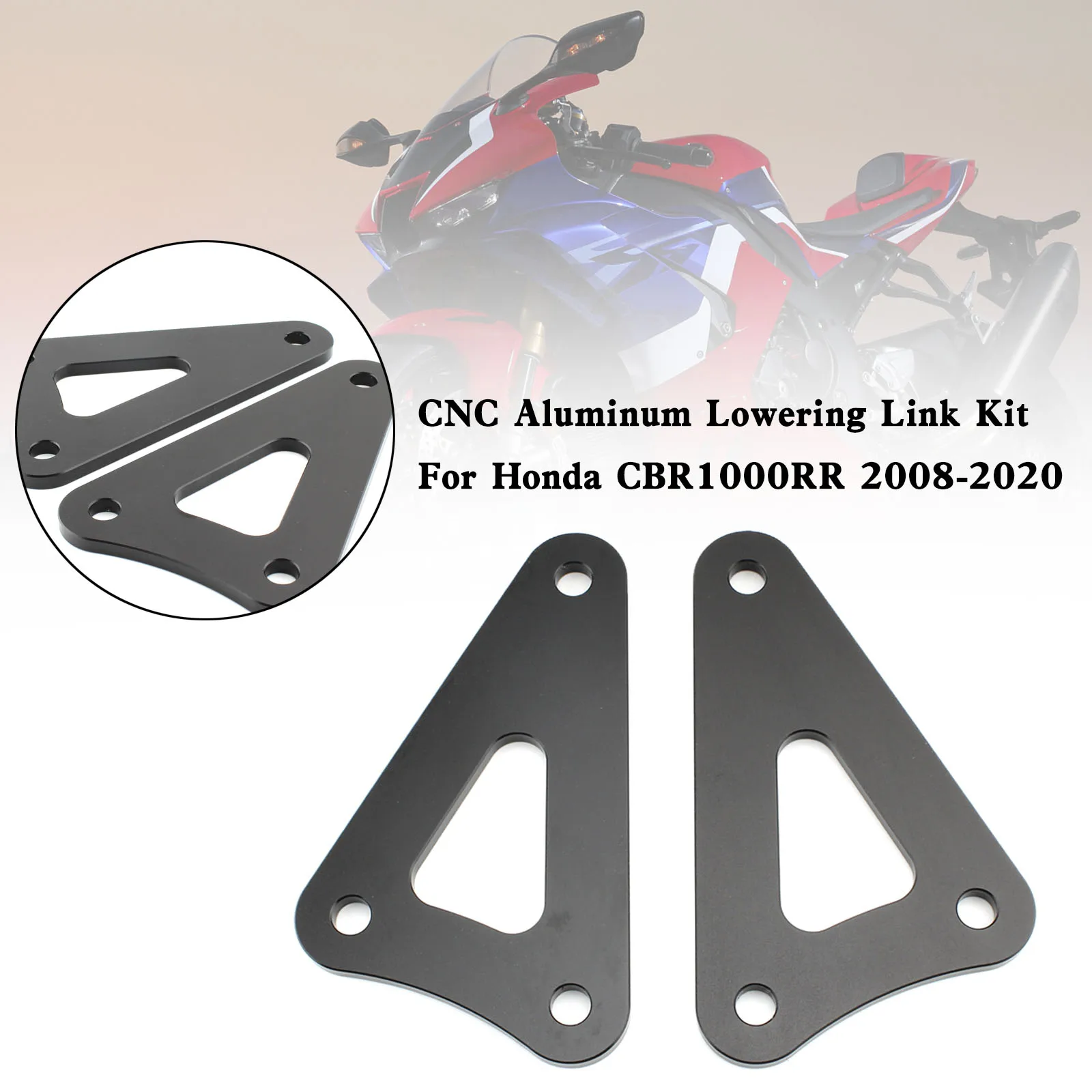 Areyourshop Комплект алюминиевых понижающих тяг с ЧПУ 40 мм для Honda CBR1000RR 2008-2020