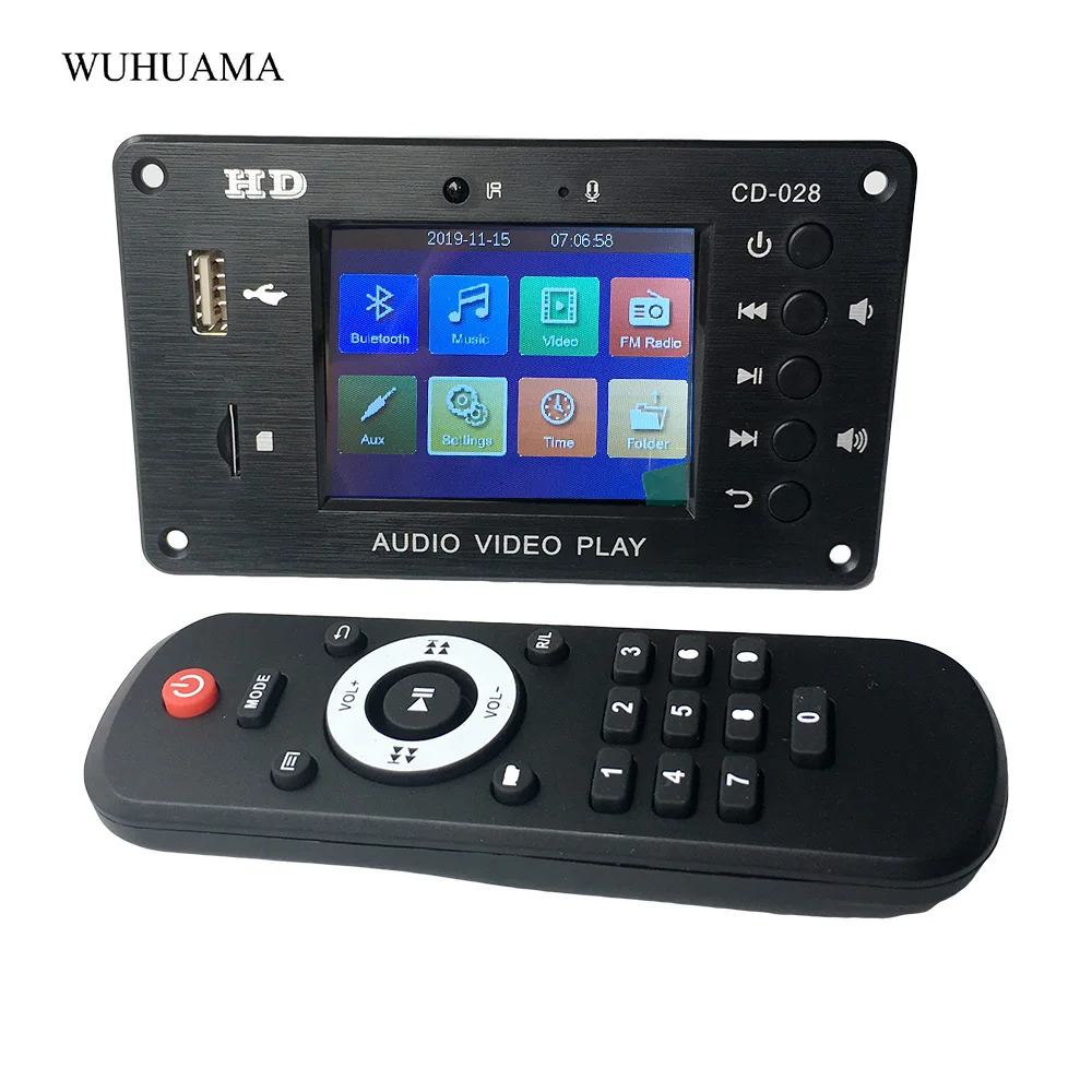 Bluetooth 5,0 2,8 Дюймов TFT MP3 Декодер Плата Аудиоприемника HD Видеоплеер AVI FLAC MOV APE Декодирование FM-радио Сигнализации Для Автомобиля