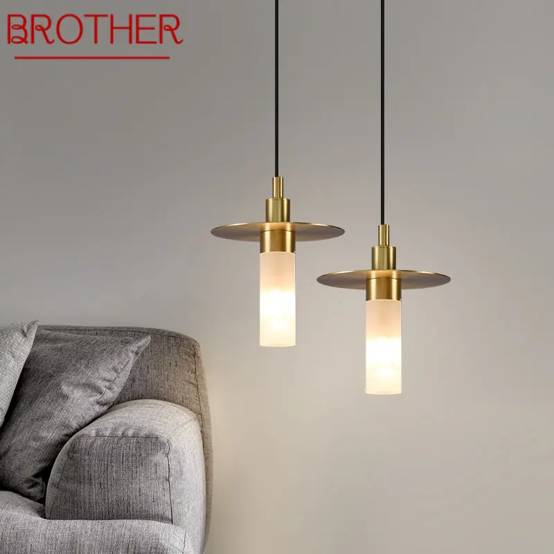 BROTHER Современный латунный подвесной светильник LED Nordic Simply Creative Люстра Лампа для дома Столовая Спальня Бар