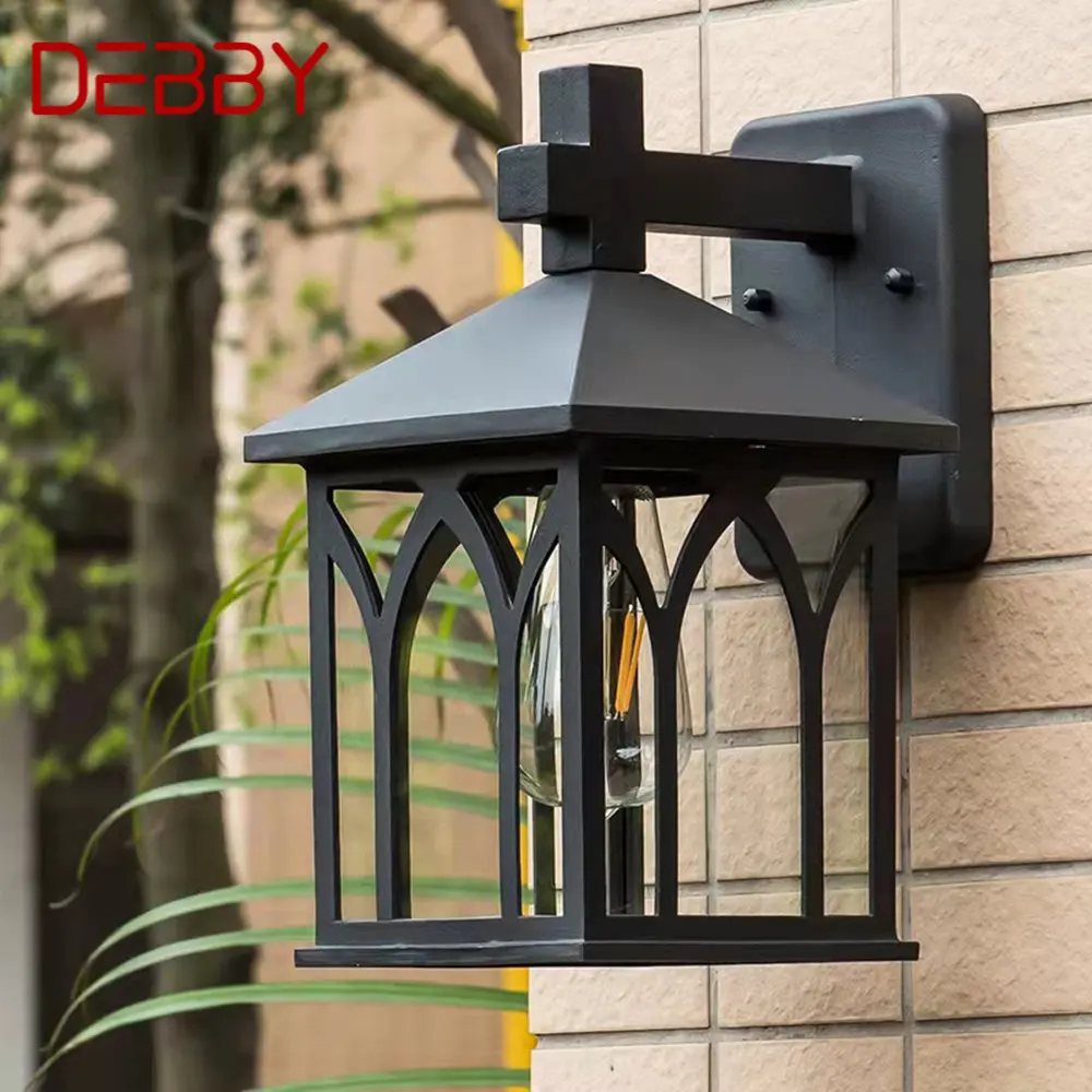 DEBBY Outdoor Black Light LED Ретро Настенные Бра Лампы Классические Водонепроницаемые для Украшения Домашнего Балкона