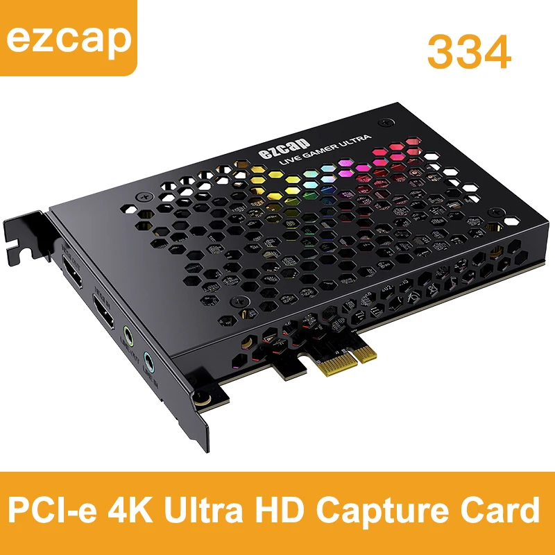 Ezcap334 4K 60HZ HDMI Loop HDR 1080p 240fps PC Live Streaming Box, Карта Видеозахвата Pcle 4K 30hz Запись видео с Линейным входом