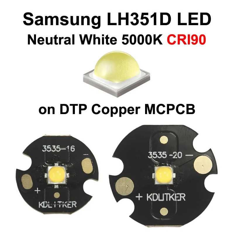 Samsung LH351D нейтрально-белый 5000 K CRI90 SMD 3535 светодиодный фонарик с излучателем DIY Light High CRI