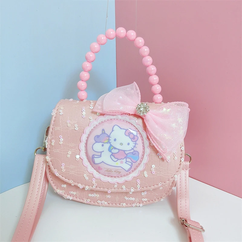 Sanrio Hello Kitty Аниме Аниме Каваи Детская сумка Детская сумочка с подсветкой Маленькая сумка Девочка Принцесса Сумка-мессенджер Праздничные подарки