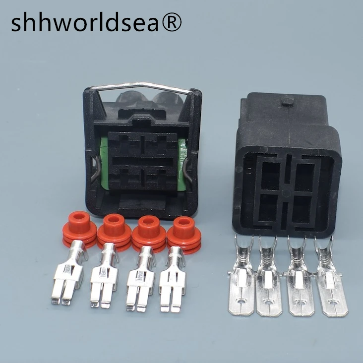 shhworldsea 4 отверстия 357941165 Автомобильные розетки для жгутов проводов с большим током, Автоматический разъем для док-станции высокой мощности