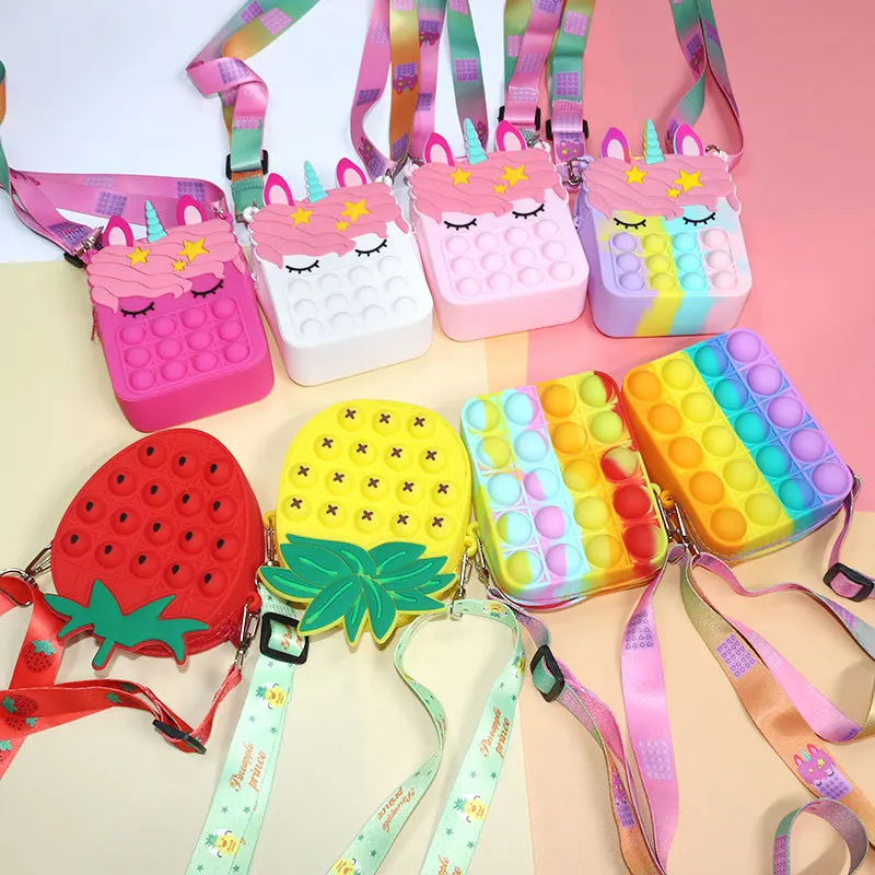 Simpl Dimmer Cute Pop Bag Игрушки Для Девочек-Непосед, Сжимающие Игрушки, Силиконовый Кошелек Для Ключей, Рюкзак Для Снятия Стресса Для Девочек, Подарки Popete