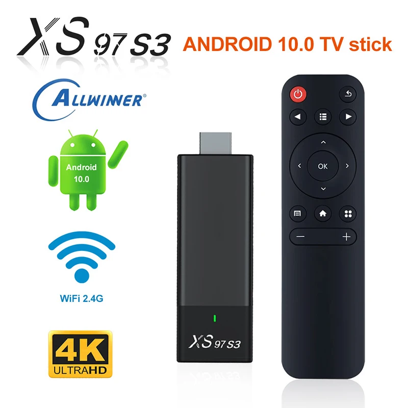 Smart XS97 S3 5.0 TV Stick Box Для Android 10 Модель 4K HDR 2.4G 5G HDMI-совместимый Tv Box Медиаплеер ТВ-ресивер Телеприставка