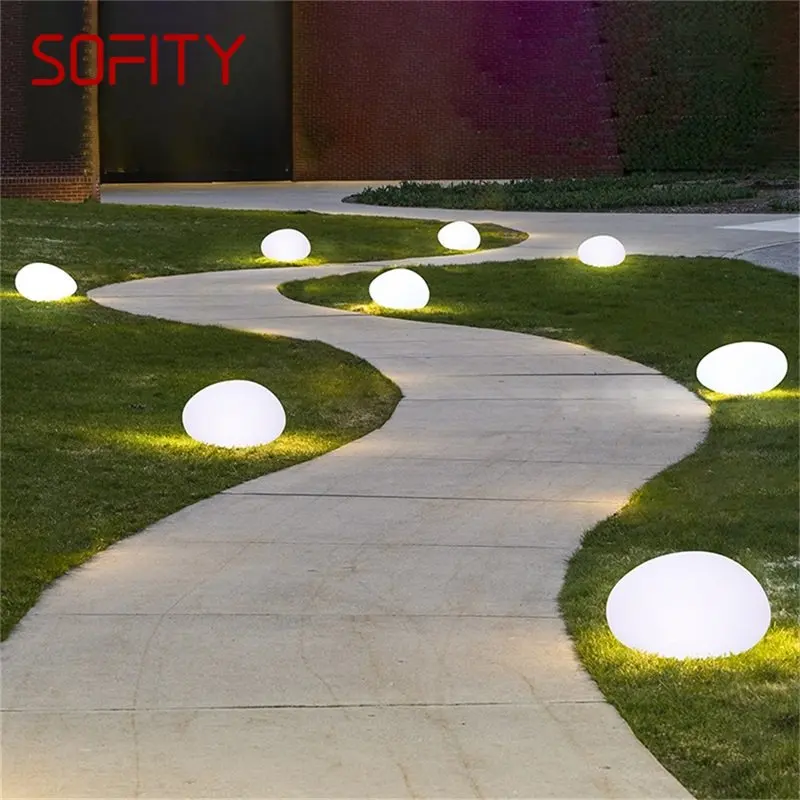 SOFITY Outdoor Solar Lawn Lights Modern Creative Stones Garden Lamp LED Водонепроницаемый IP65 для дома