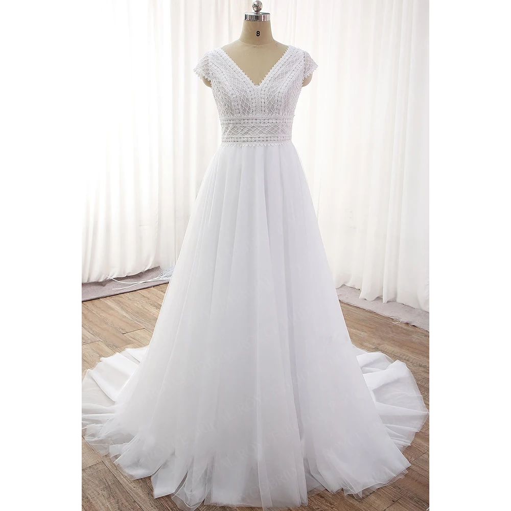 Vestidos para muje Свадебное Платье 2023 Для Женщин, Выращенных Невестой, Кружевные Тюлевые легкие Свадебные Платья Vestido De Noiva Casamento