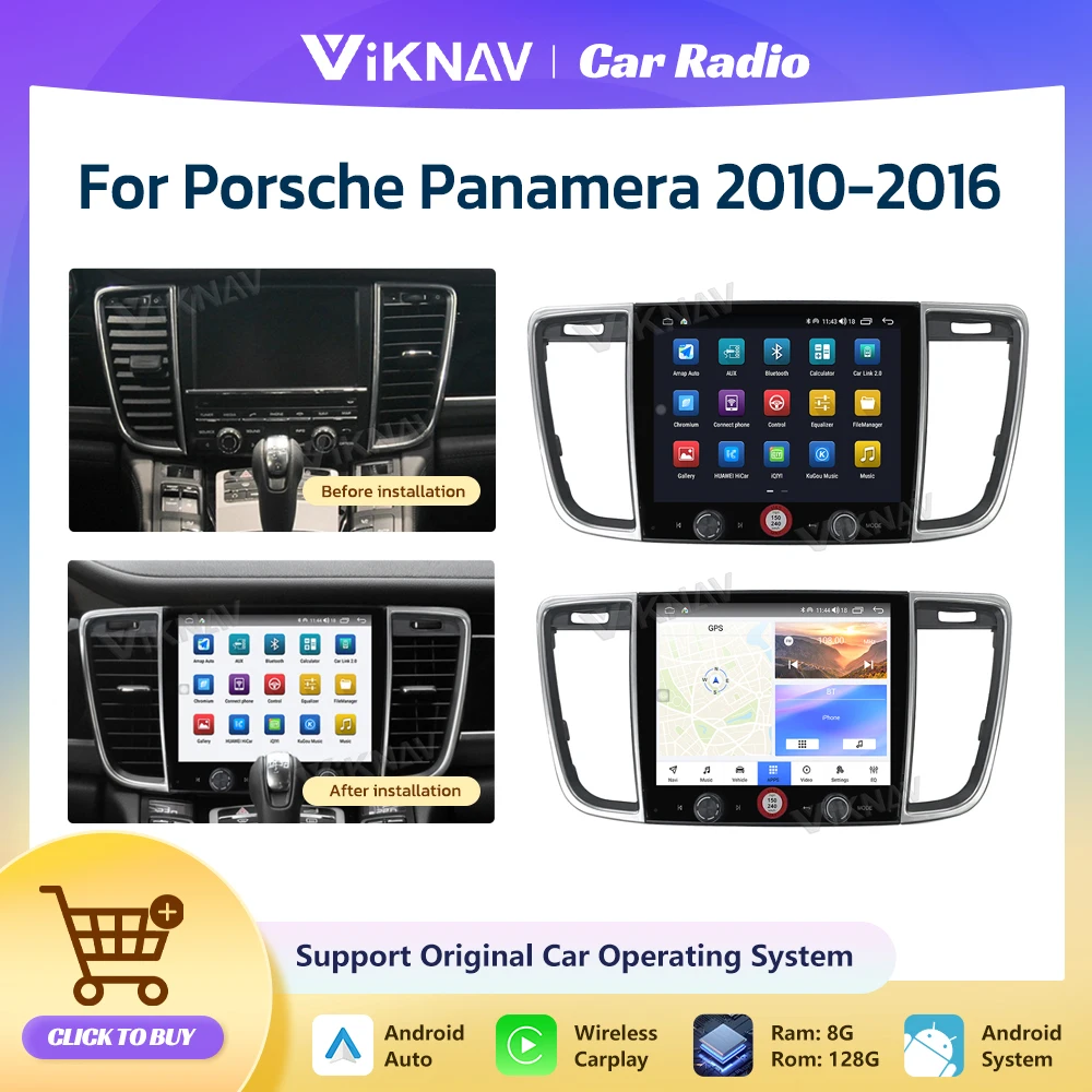 Автомагнитола для Porsche Panamera Android 8G 128G 2010-2015 2016 Мультимедийный плеер GPS 2 Din головное устройство Carplay DSP
