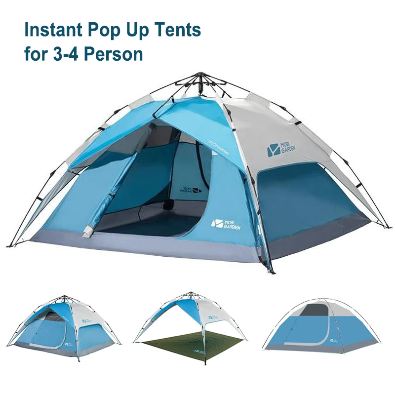Автоматическая палатка для кемпинга на 3-4 человека, Всплывающая Семейная Палатка на открытом воздухе, Сверхлегкий Водонепроницаемый Туристический козырек от солнца