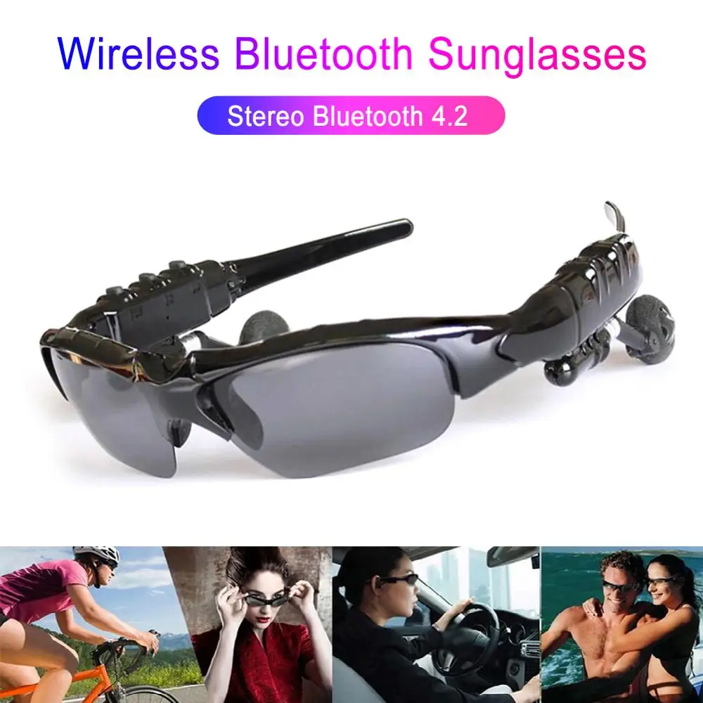 Беспроводные Bluetooth-совместимые наушники, спортивные солнцезащитные очки Google С наушниками, наушники для телефона, вождения, музыка в формате MP3, Солнцезащитные очки