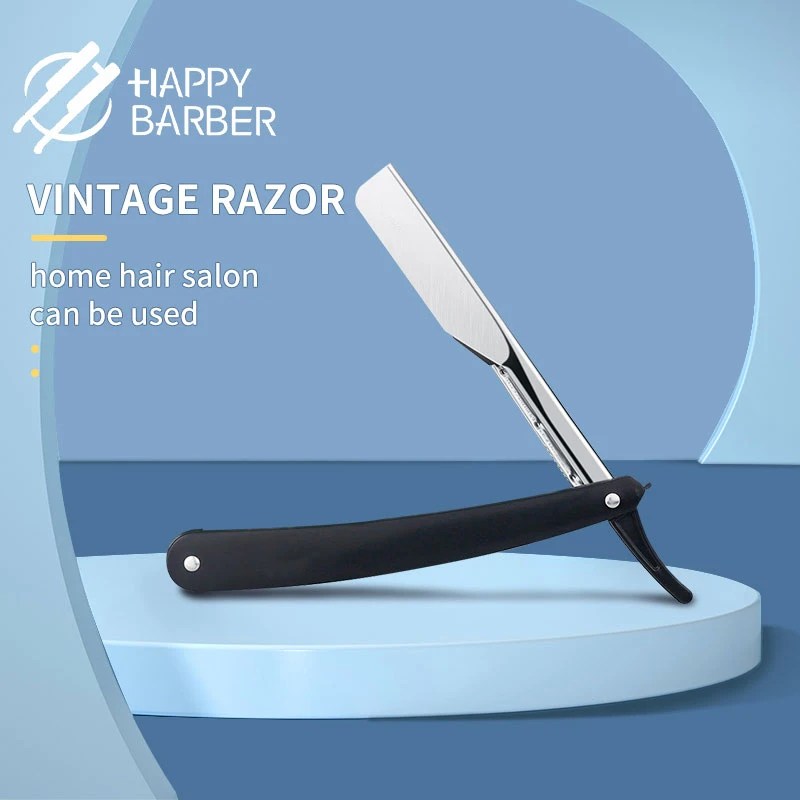 Бритва Happy Barber, Складные бритвенные ножи из нержавеющей стали, Профессиональный парикмахерский инструмент, Ручной Триммер для волос, бритва для мужчин