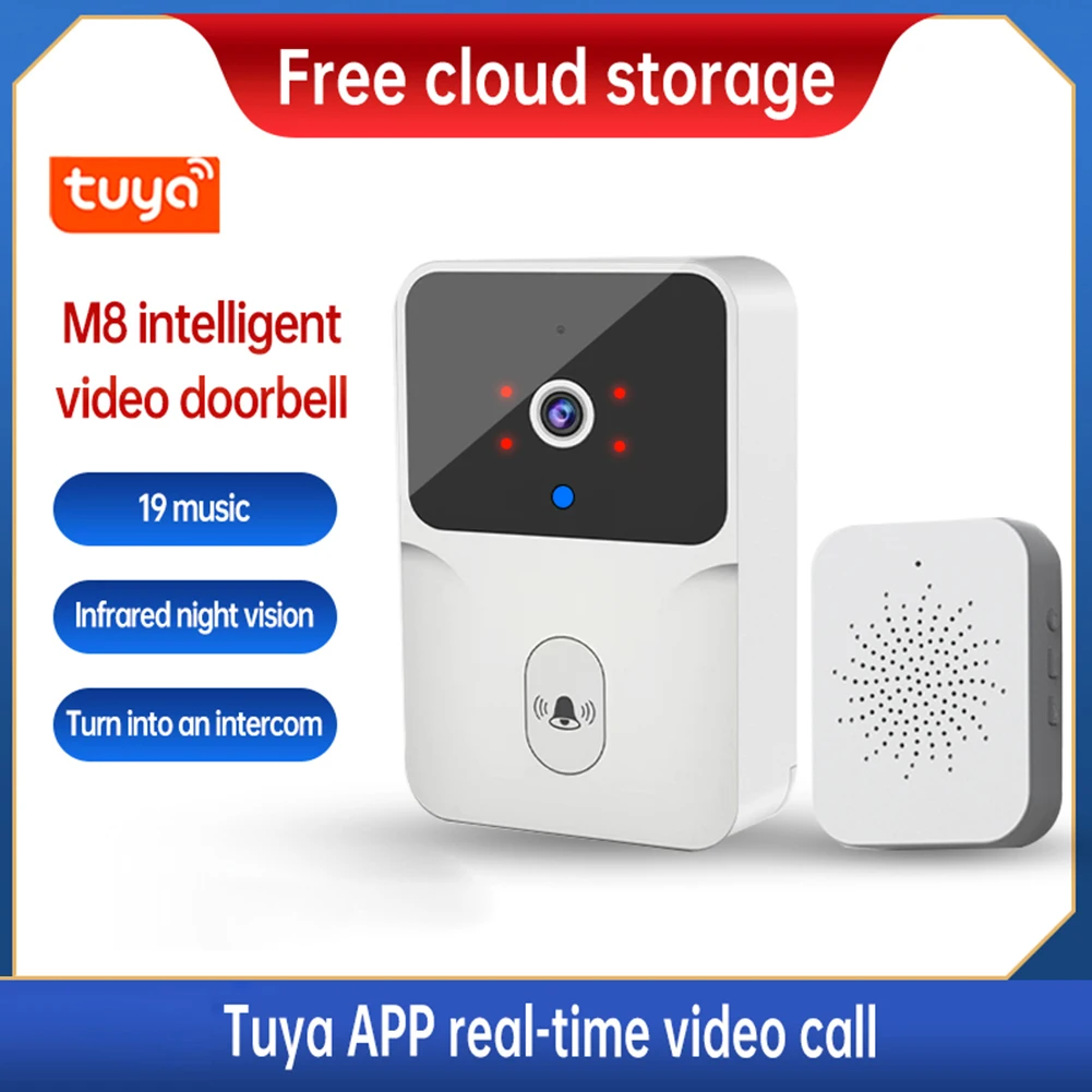 Видеодомофон Tuya Беспроводная HD Камера PIR Обнаружение движения ИК Сигнализация Охранный Дверной звонок WiFi Домофон для дома Квартиры