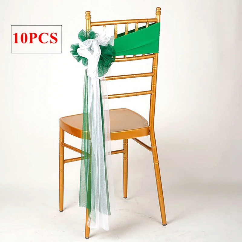 Высококачественная лента для стула Chiavari из лайкры с шариком из органзы для свадебного чехла для стула Украшения отеля для мероприятий и вечеринок