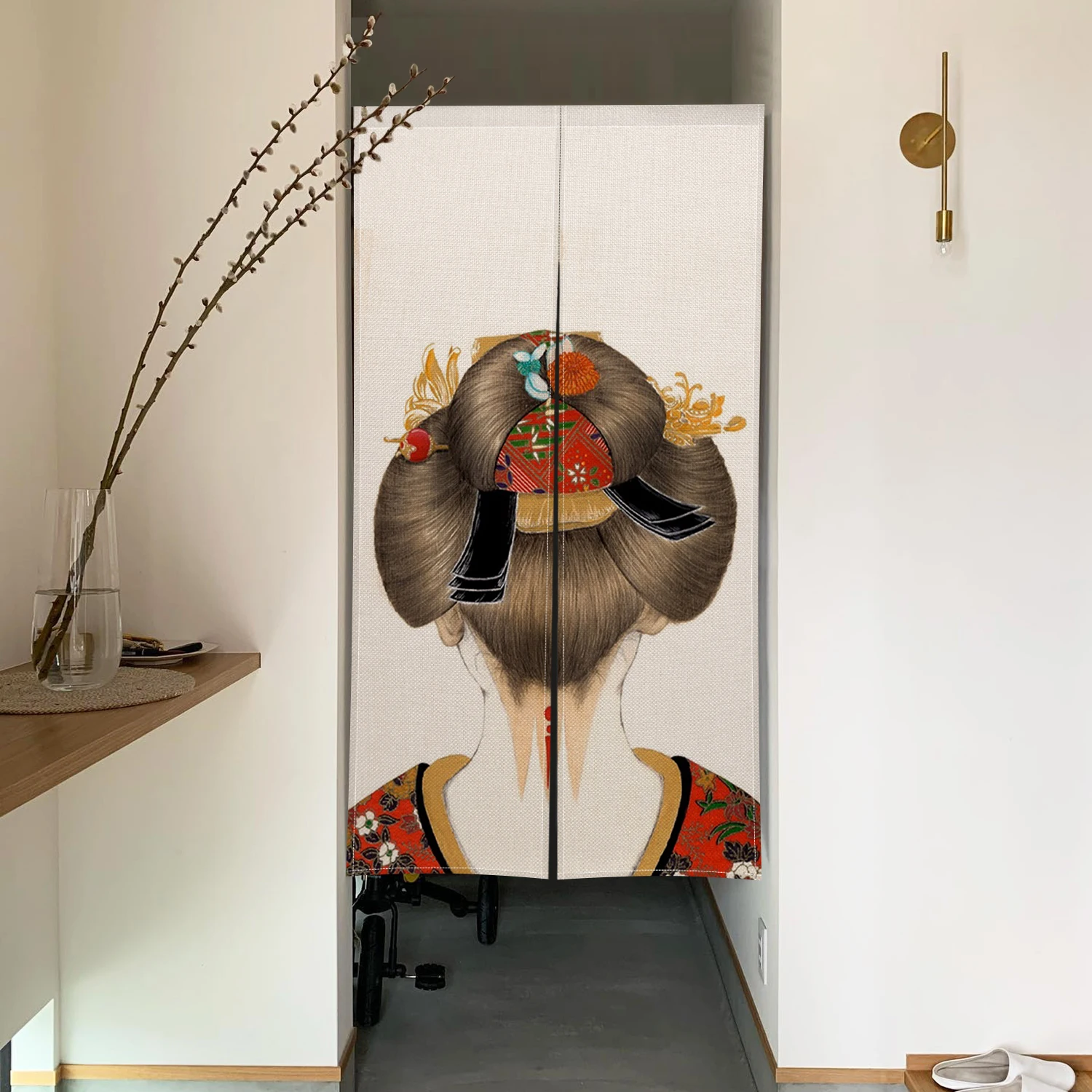 Гейша Ойран Кабуки Дверная занавеска в японском стиле Перегородка Кухня Суши Крыльцо Дверной проем Входная Подвесная занавеска Декор комнаты