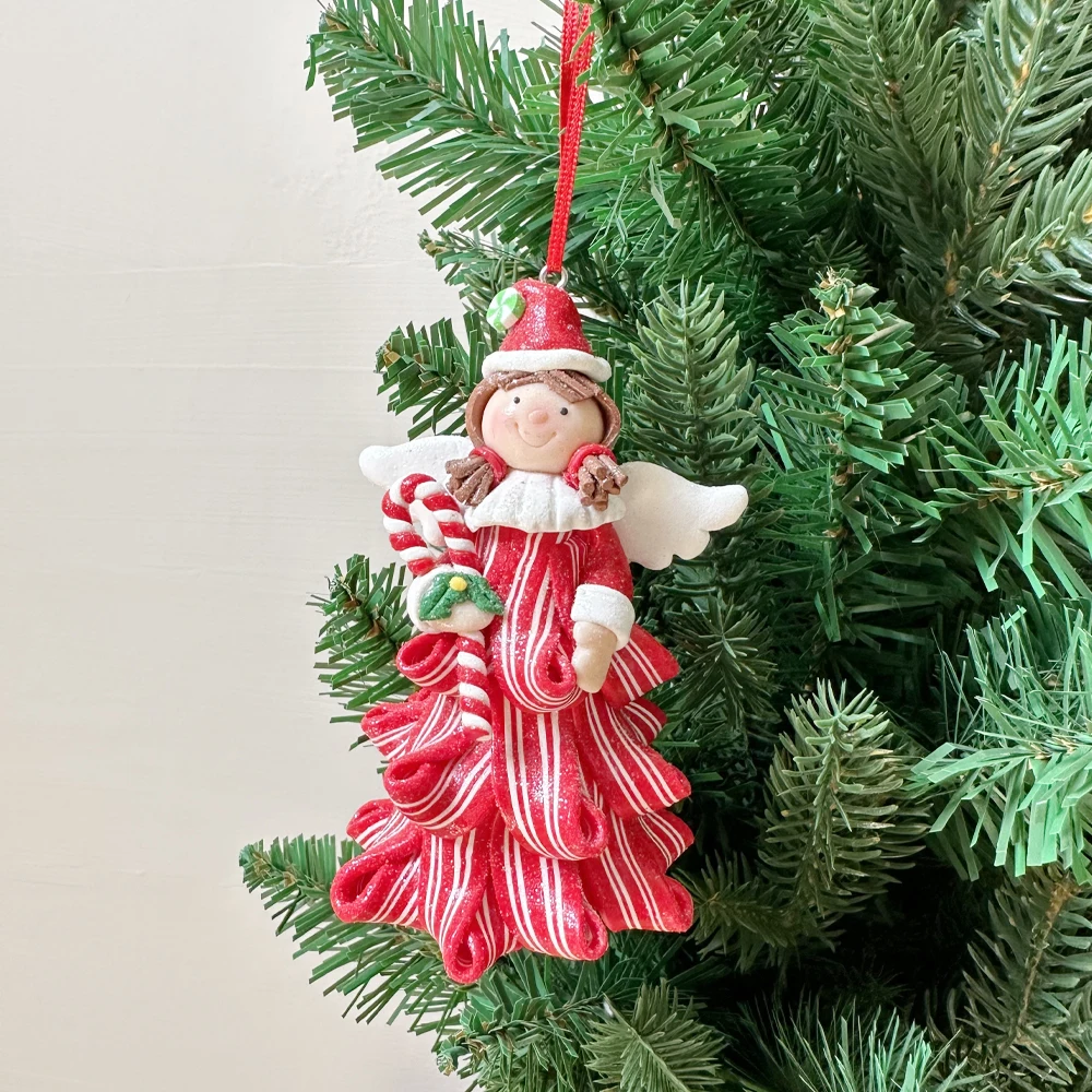 Глиняные рождественские украшения в виде ангела, елочные украшения для дома, рождественские украшения 2023, Новинки, игрушки для рождественской елки
