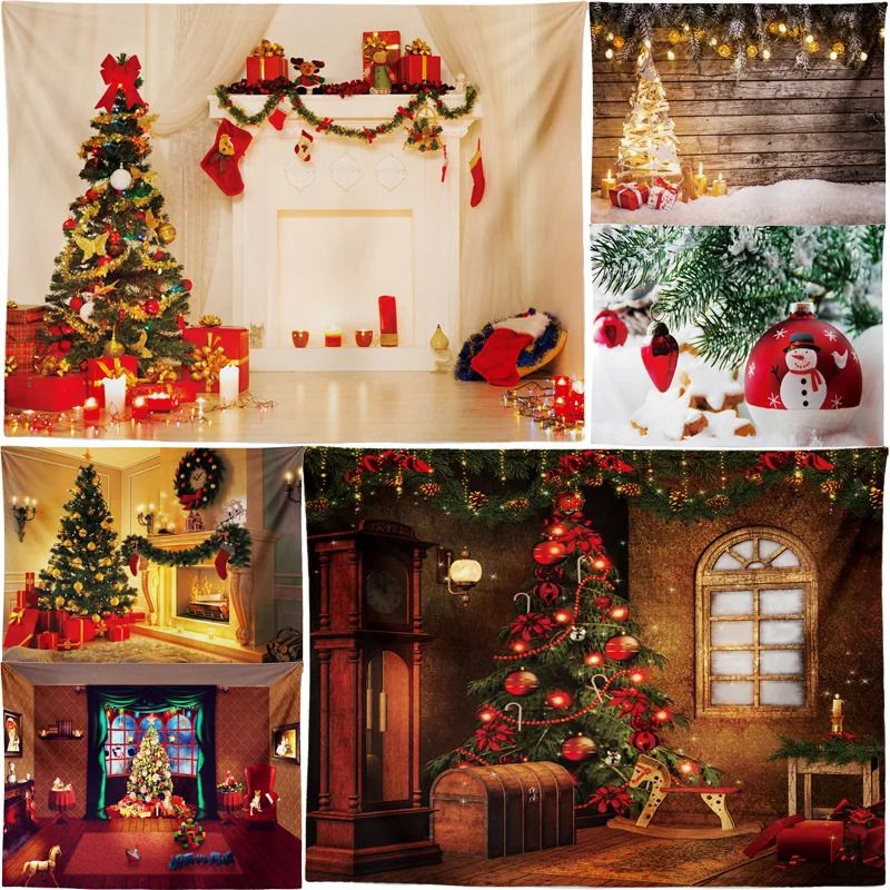 Гобелен, Рождественская елка, настенный Рождественский камин, Декор для гостиной, Настенное одеяло, Предметы домашнего обихода, Гобелены большого размера