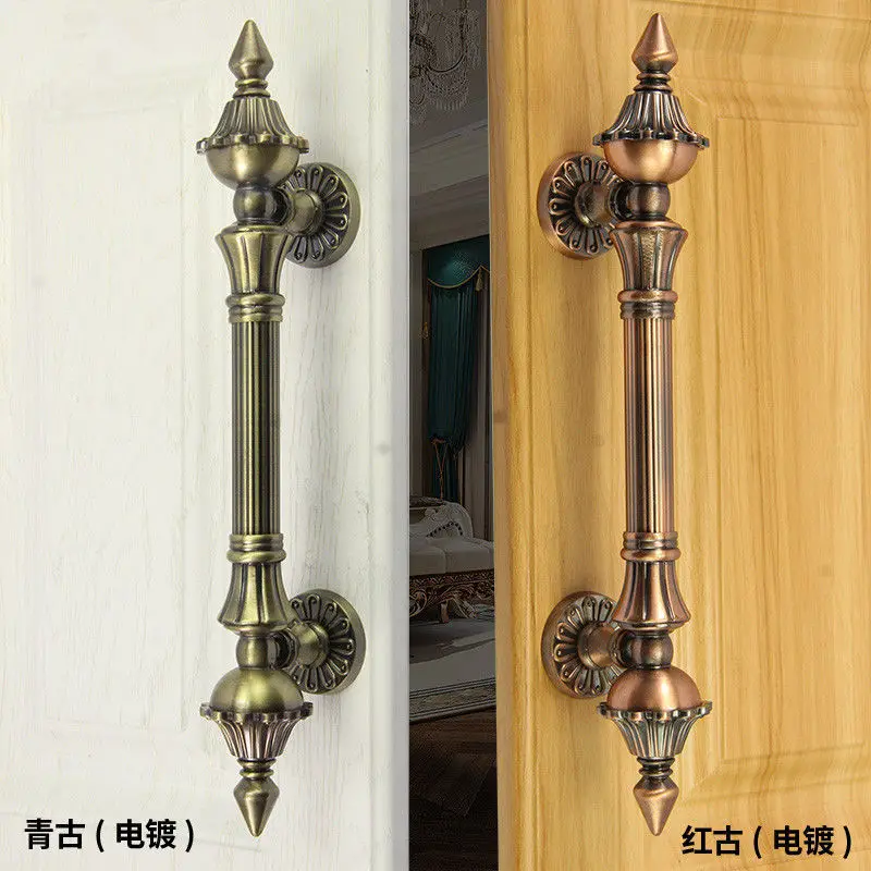 Дверная ручка Ручка раздвижной двери в европейском стиле в стиле ретро, деревянная дверная ручка для виллы, дверная ручка напротив, цинковый сплав