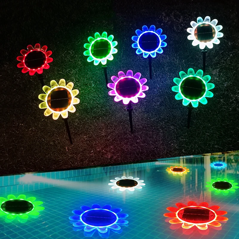 Дистанционный светодиодный Солнечный Садовый светильник IP68, Погружные светильники для бассейна, Многоцветный Плавающий Подводный светильник, Наружное Ландшафтное освещение двора