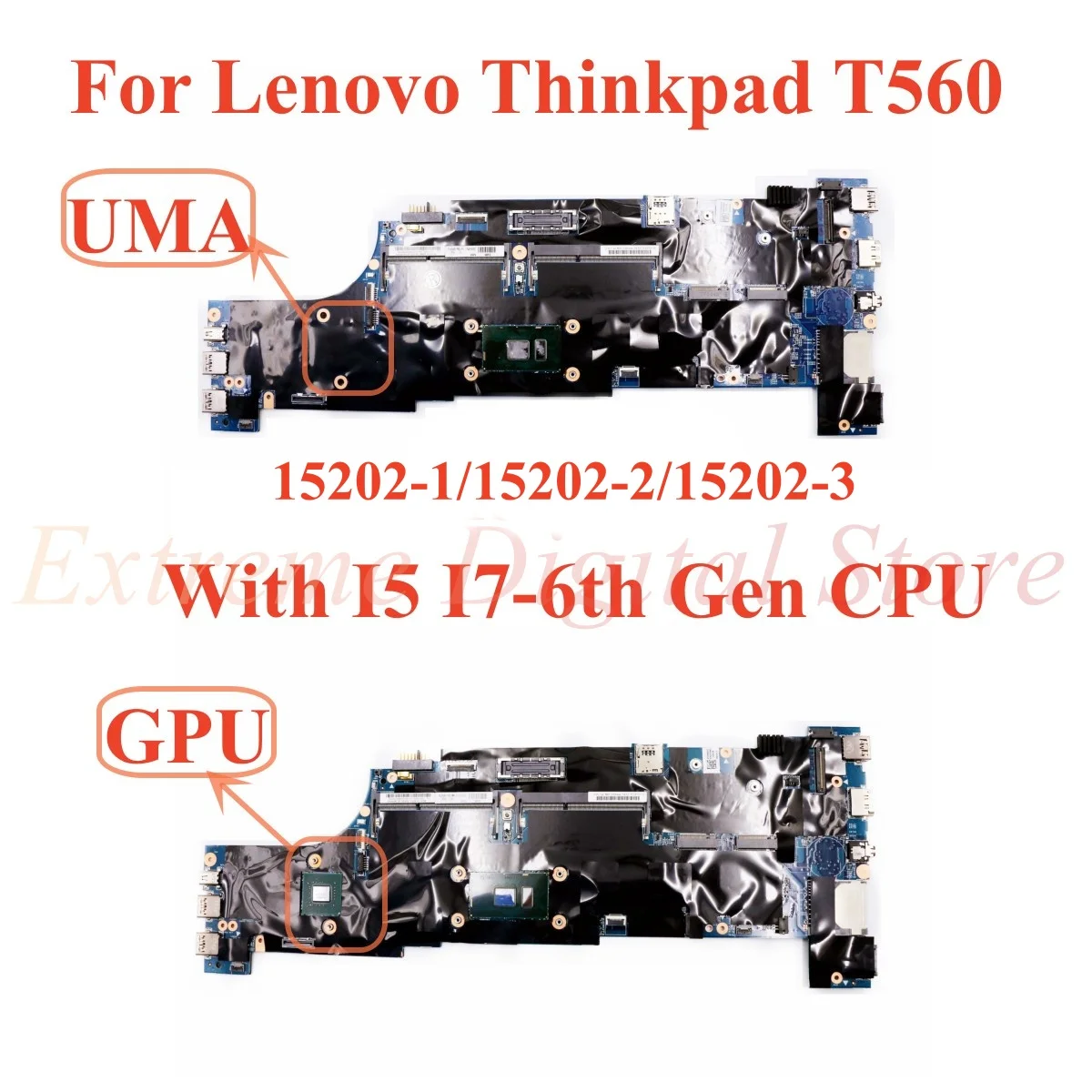 Для ноутбука Lenovo Thinkpad T560 Материнская плата 15202-1 15202-2 15202-3 с процессором I5 I7-6-го поколения UMA или GPU 100% Протестирована, Полностью Работает