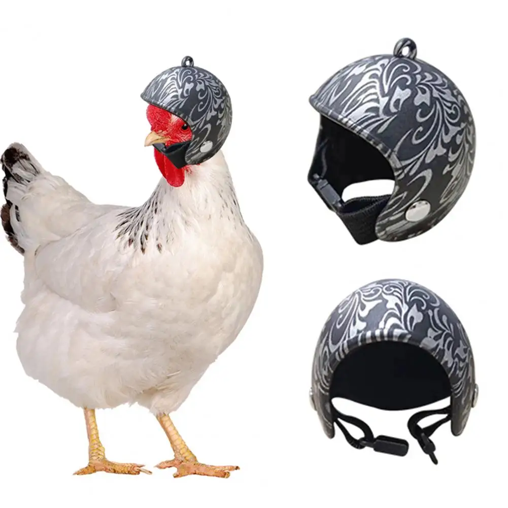 Защита головы домашней птицы, Куриный шлем, Милый Удобный головной убор для цыплят, Регулируемый Шлем для маленьких птиц, Безопасные зоотовары