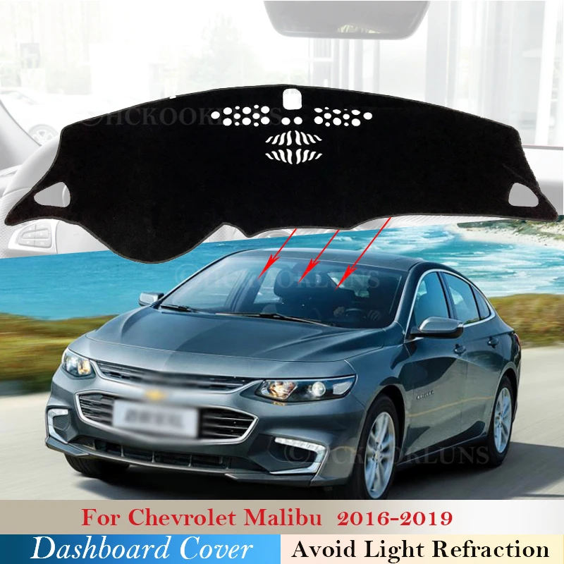 Защитная накладка на приборную панель для Chevrolet Malibu 2016 2017 2018 2019 Автомобильные Аксессуары MK9 9-го поколения, Приборная панель, Солнцезащитный Козырек, ковер