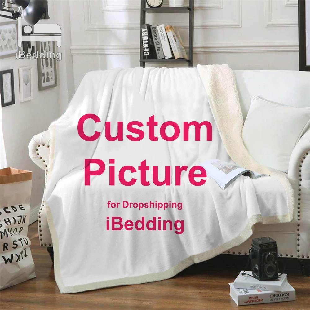 Изготовленное на заказ теплое флисовое одеяло Премиум-класса, Шерп-одеяла для кровати, диван, Индивидуальное плюшевое тонкое одеяло с принтом по запросу, Прямая поставка