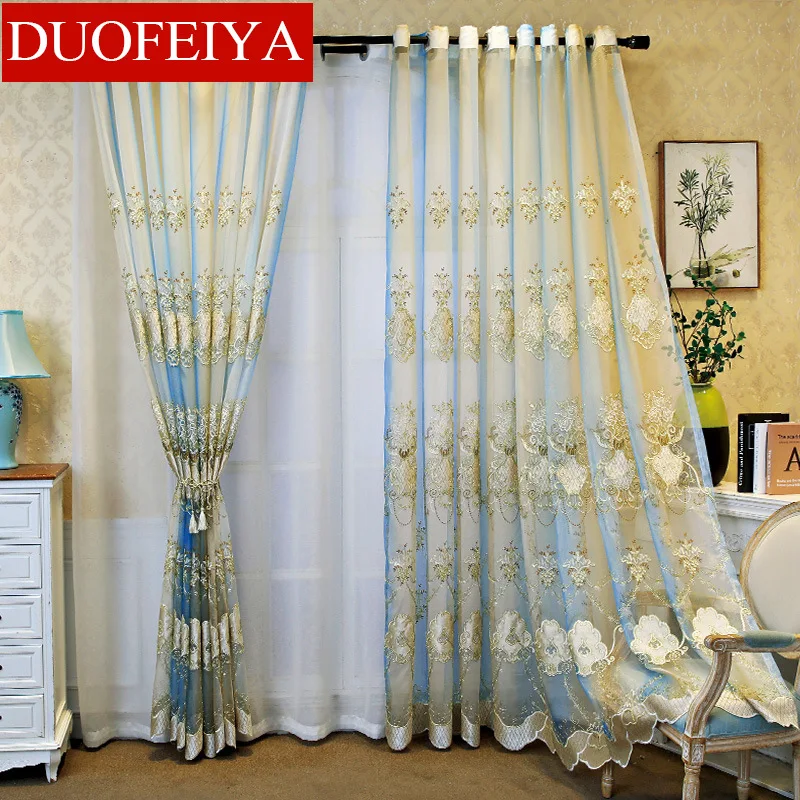 Индивидуальные современные Европейские шторы с вышивкой для гостиной, шторы с высоким затенением окон
