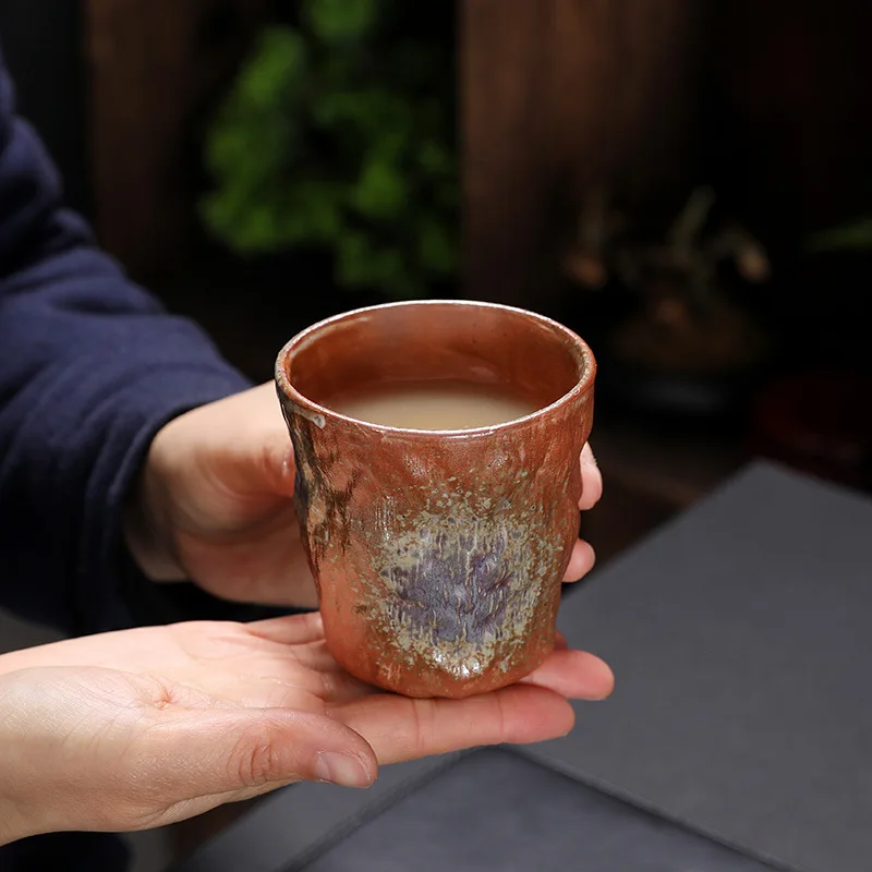 Керамическая печь в стиле ретро превращается в кофейную чашку грубая керамика повседневная чашка в японском стиле, индивидуальность, прямая высокая чайная чашка