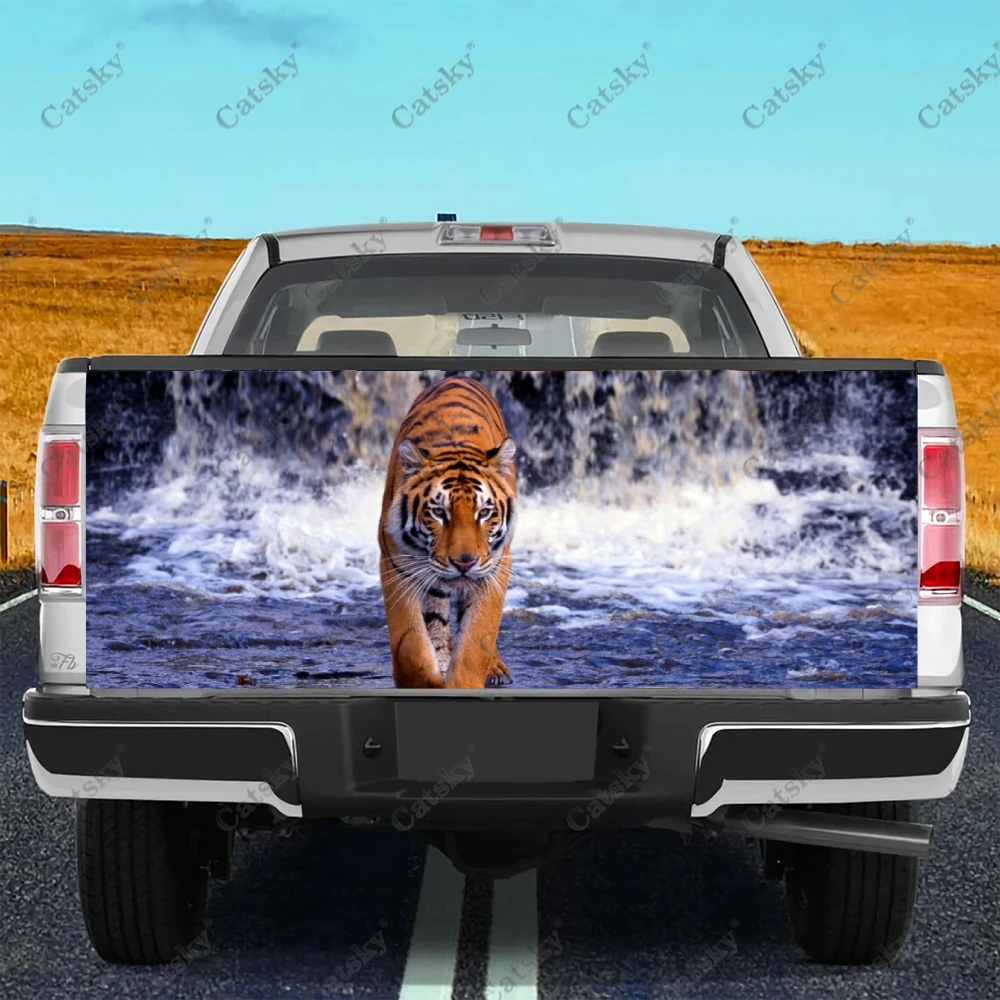 Красивый хипстерский тигр, Защитная наклейка на багажник, наклейка на кузов автомобиля, украшение автомобиля для внедорожника, универсальный пикап