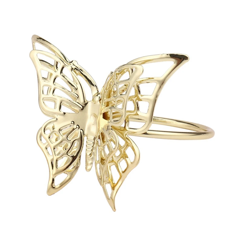 Креативное кольцо для салфеток с золотой бабочкой, ресторанное кольцо для салфеток, покрытие, пряжка для полотенец, украшение стола в отеле.