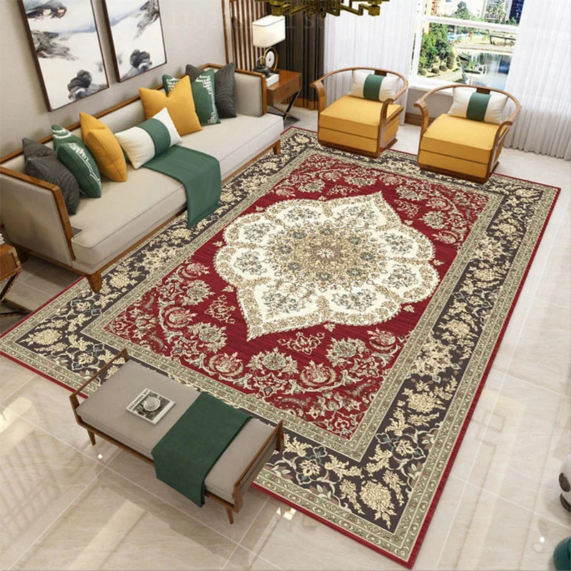 Легкий Роскошный Сафьяновый ковер для спальни, ковры для гостиной в Персидском стиле, американский журнальный столик, домашние Винтажные прикроватные коврики для входа