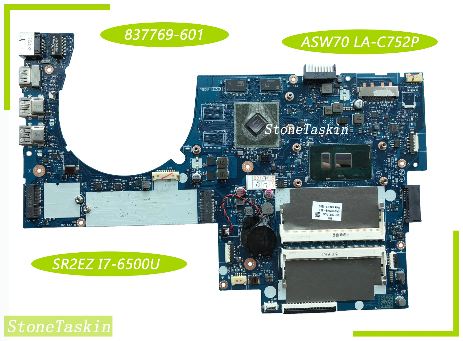 Лучшее соотношение цены и качества для Материнской платы ноутбука HP Envy M7-N ASW70 LA-C752P SR2EZ I7-6500U N16S-GT-B-A2 DDR3 100% Протестировано