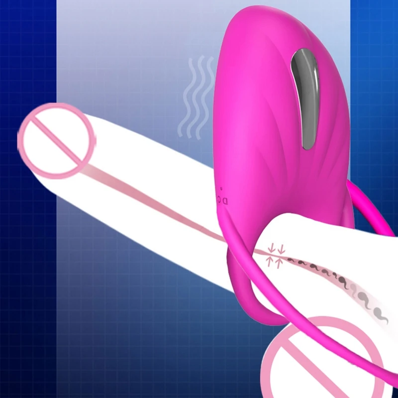 Многоразовые вибраторы с петухом и двойным кольцом для задержки эякуляции, USB секс-игрушка для взрослых пар N7YB