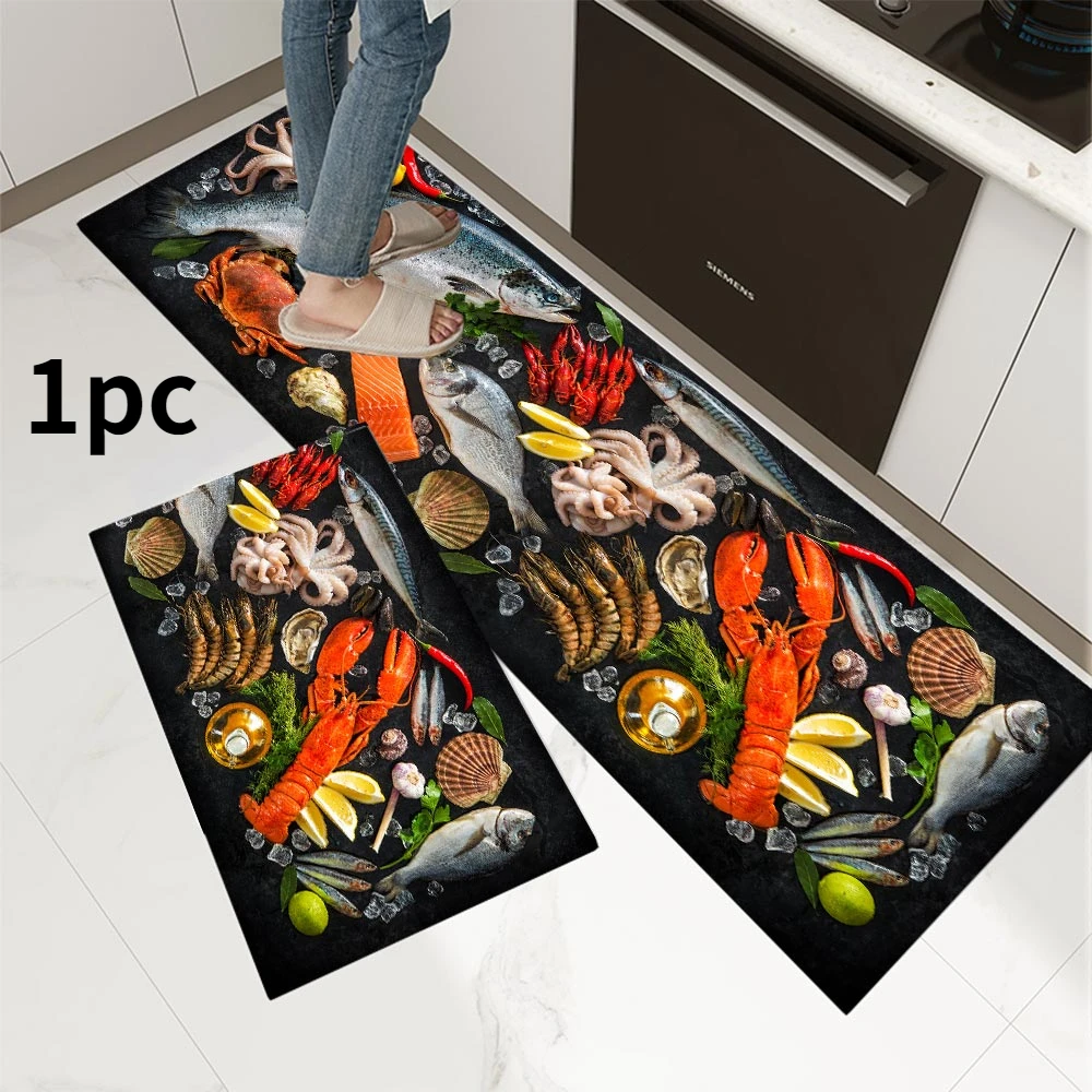 Модные Кухонные коврики для пола Овощные Специи 3D Печать Дверные коврики Домашний декор Гостиная Ковер Ванная Комната Противоскользящий ковер Tapis