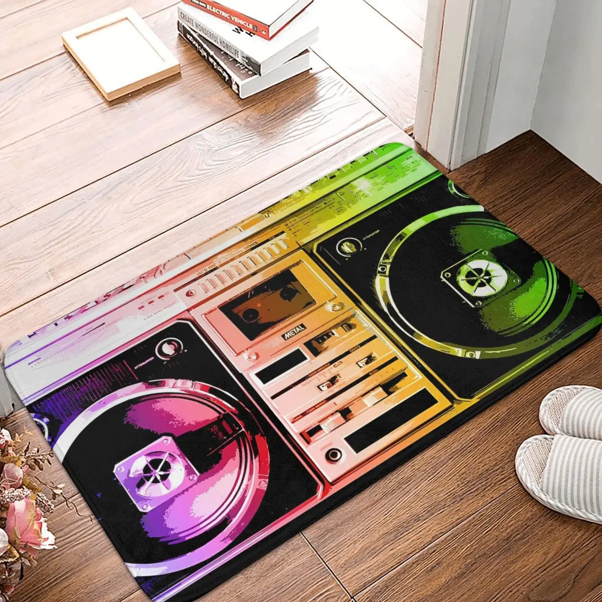 Музыкальный бумбокс Rainbow Boombox, нескользящий ковер, коврик для спальни, кухонный коврик, приветственный коврик для украшения автомобиля