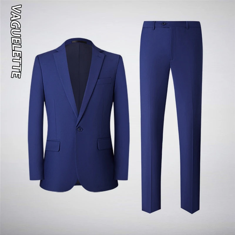 Неопределенный мужской блейзер из 2 предметов, свадебный костюм для выпускного вечера, приталенный смокинг, мужские официальные деловые костюмы для работы (куртка + брюки)