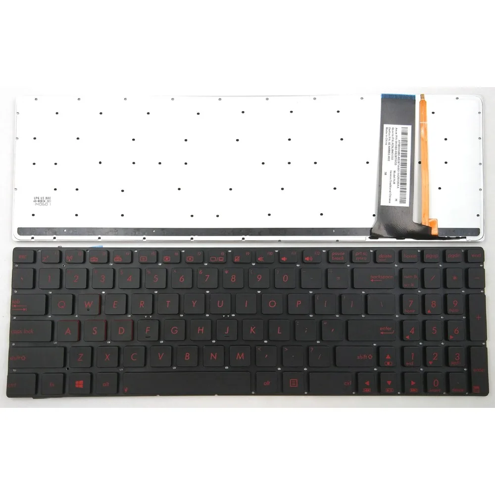 Новая Клавиатура для Ноутбука Asus серии N550 N550J N550JA N550JK N550JV N550L N550LF N56 N56DP N56DP-DH11 Без Рамки С Подсветкой