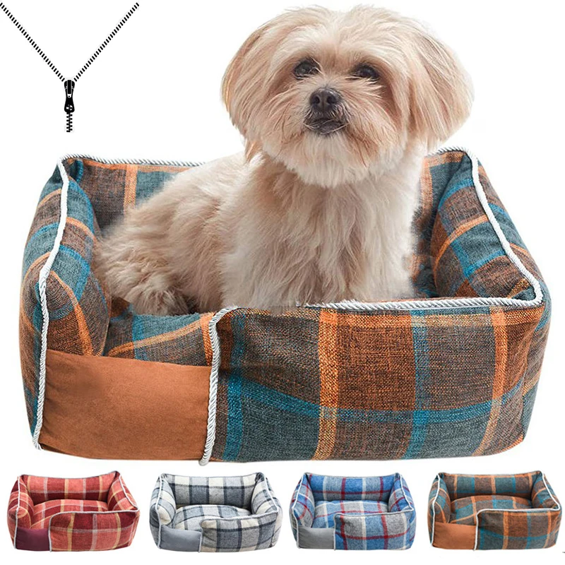 Новая кровать для собак, съемный диван-кровать для домашних животных Для маленьких, средних, котенка, большой собаки, съемный моющийся питомник General Para Perros