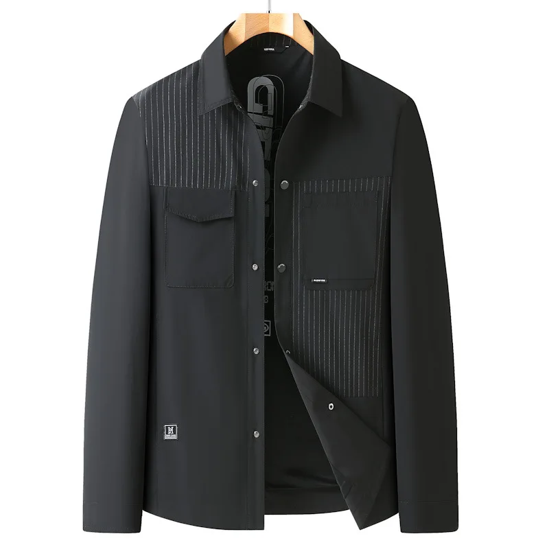Новое поступление модной осенней молодежной мужской куртки Suepr большого размера с лацканами, мужская рубашка в тон цвета Гэри, пальто больших размеров 3XL-6XL 7XL 8XL