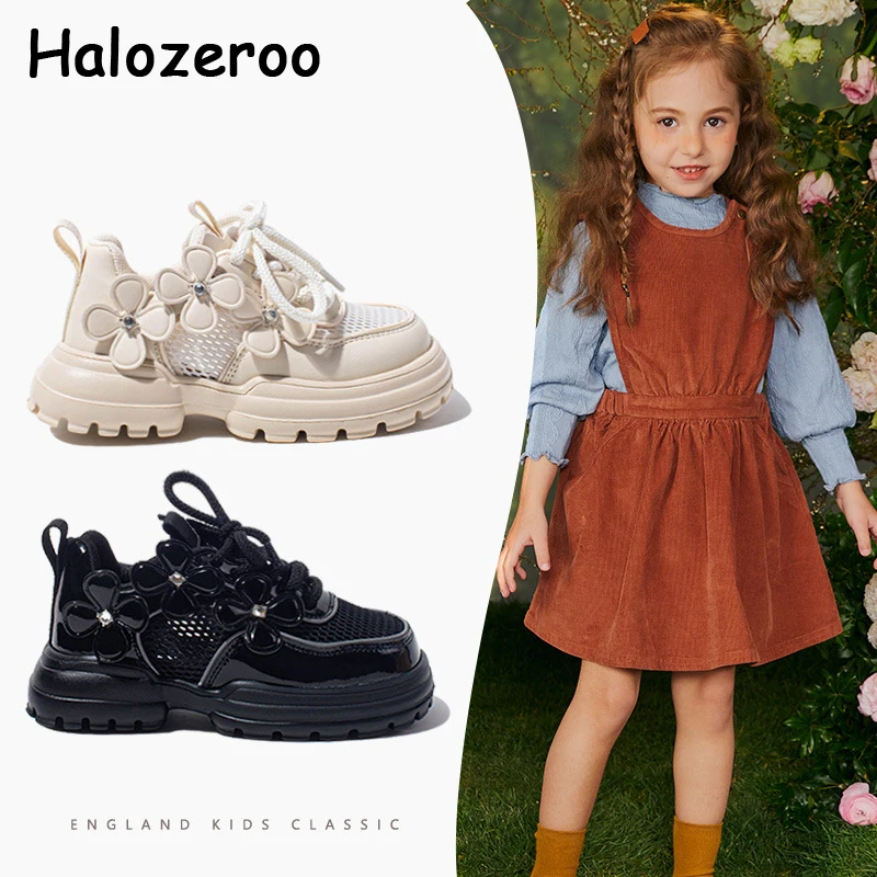 Новые детские повседневные кроссовки, брендовая обувь с цветочным рисунком для маленьких девочек, детские сетчатые спортивные кроссовки для мальчиков, массивные кроссовки, Кроссовки, Новинка лета