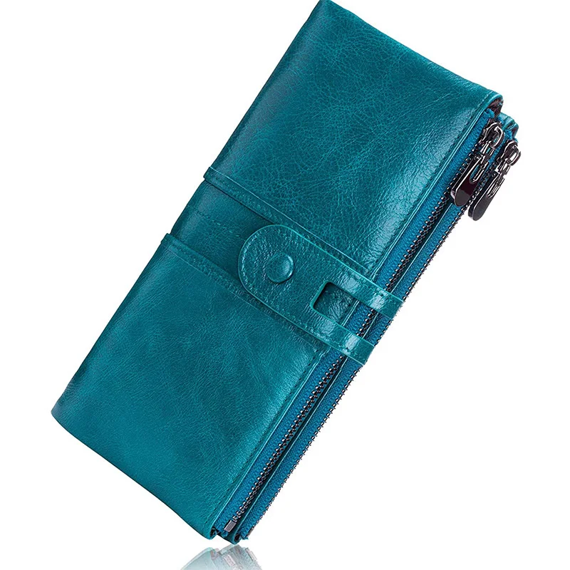Новый rfid-антимагнитный кожаный кошелек, длинная женская сумка, многофункциональный мягкий кошелек