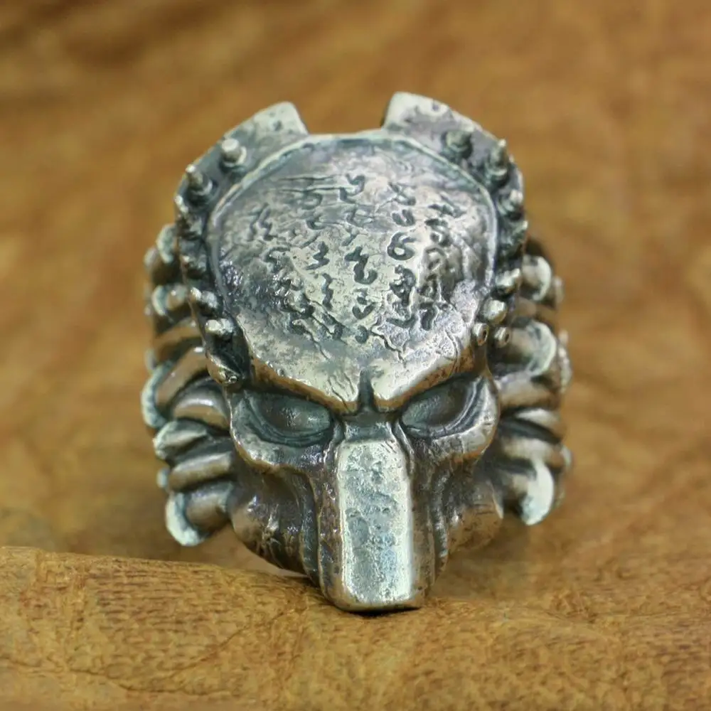 Огромное кольцо Хищника из стерлингового серебра 925 пробы, мужское кольцо в стиле Панк TA208, размер США 9 ~ 15 (открытый размер, но трудно отрегулировать размер без инструмента)