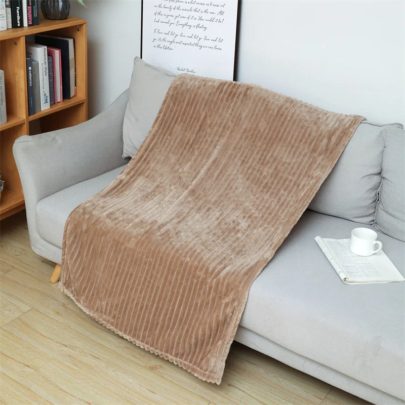 Однотонное фланелевое одеяло, Утолщенное теплое одеяло для кондиционирования воздуха, одеяло из кораллового флиса, обеденный перерыв, покрывало для сна на диване, одеяло